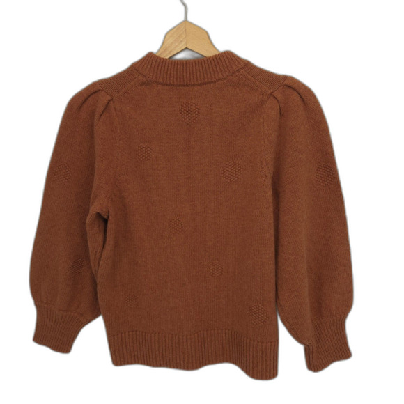 Madewell Dotted Eaton Puff-Sleeve Pullover Sweater Cotton-Merino Yarn Small - Picture 3 of 5